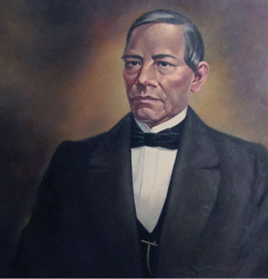 Ethan Houser modeling laser enlargement of Benito Juarez monument